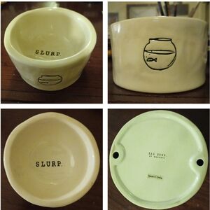 Magenta × Rae Dunn Artisan 'SLURP' Pets Bowl Cats Watering Bowl Collectible